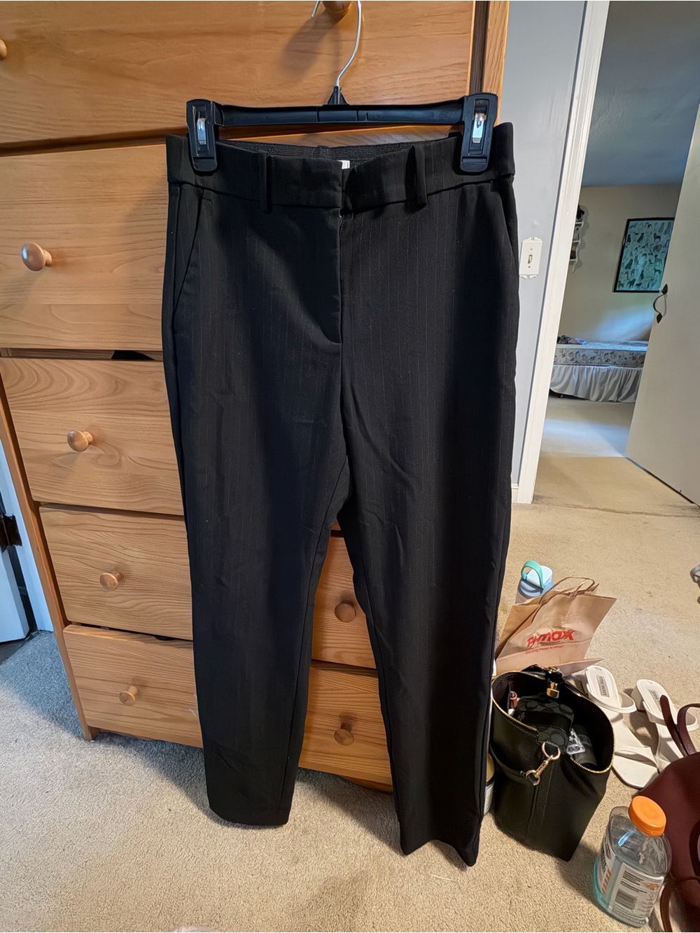 H&M Black Pinstripe Dress Pants